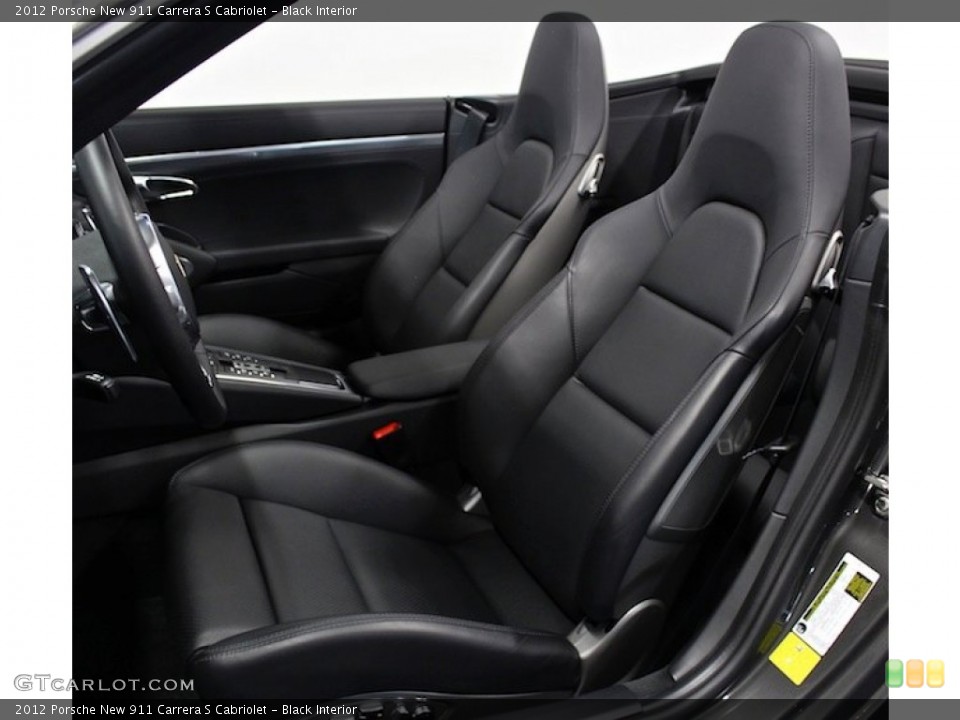 Black Interior Front Seat for the 2012 Porsche New 911 Carrera S Cabriolet #81839739