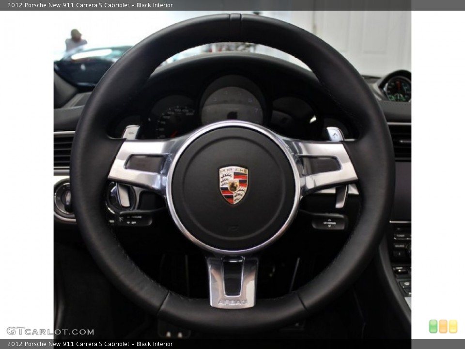 Black Interior Steering Wheel for the 2012 Porsche New 911 Carrera S Cabriolet #81839913