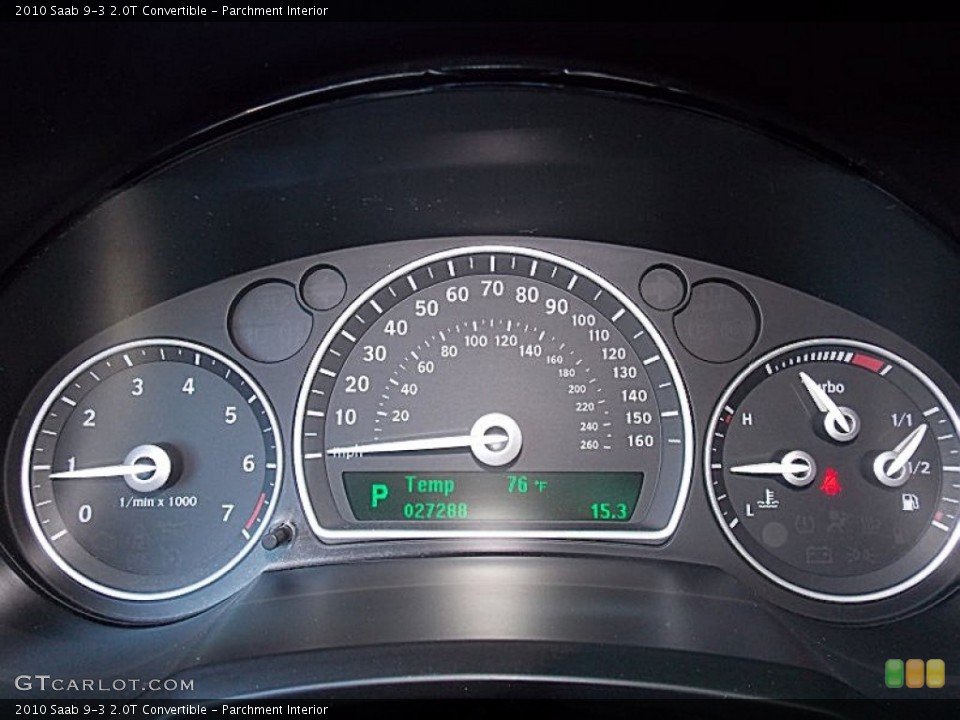 Parchment Interior Gauges for the 2010 Saab 9-3 2.0T Convertible #81843987