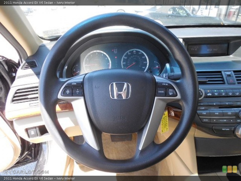 Ivory Interior Steering Wheel for the 2011 Honda Accord EX V6 Sedan #81849594