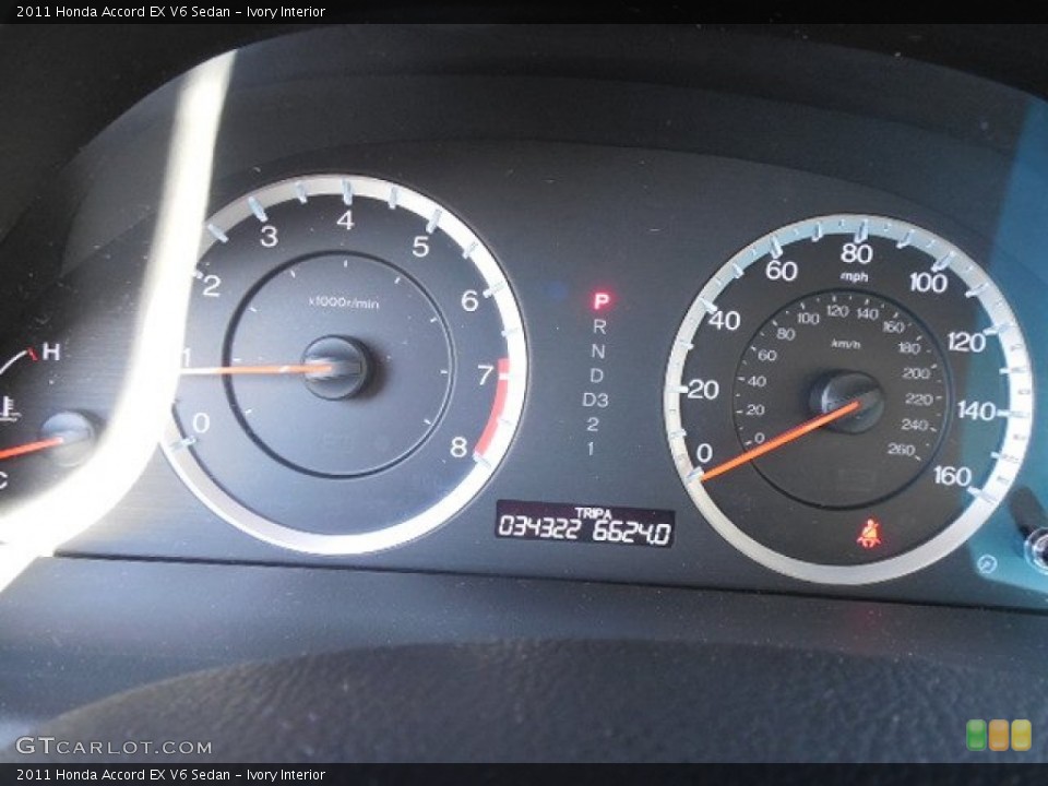 Ivory Interior Gauges for the 2011 Honda Accord EX V6 Sedan #81849675