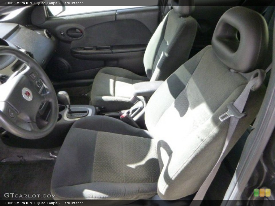 Black Interior Front Seat for the 2006 Saturn ION 3 Quad Coupe #81854739