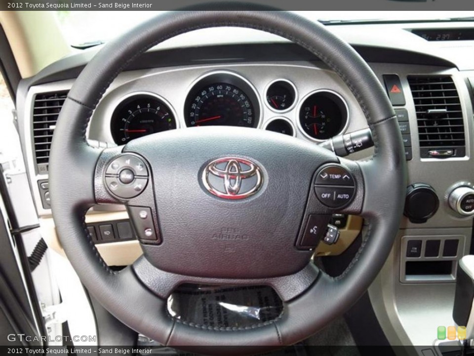 Sand Beige Interior Steering Wheel for the 2012 Toyota Sequoia Limited #81869886