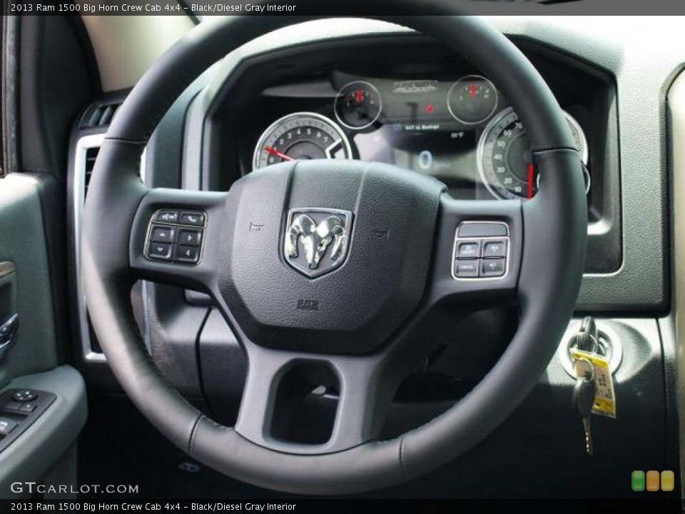 Black/Diesel Gray Interior Steering Wheel for the 2013 Ram 1500 Big Horn Crew Cab 4x4 #81871159