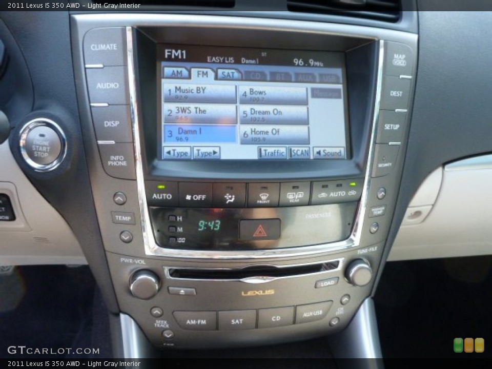 Light Gray Interior Controls for the 2011 Lexus IS 350 AWD #81911421