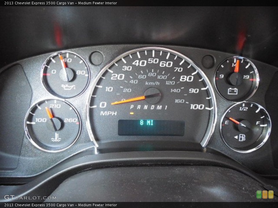 Medium Pewter Interior Gauges for the 2013 Chevrolet Express 3500 Cargo Van #81912054