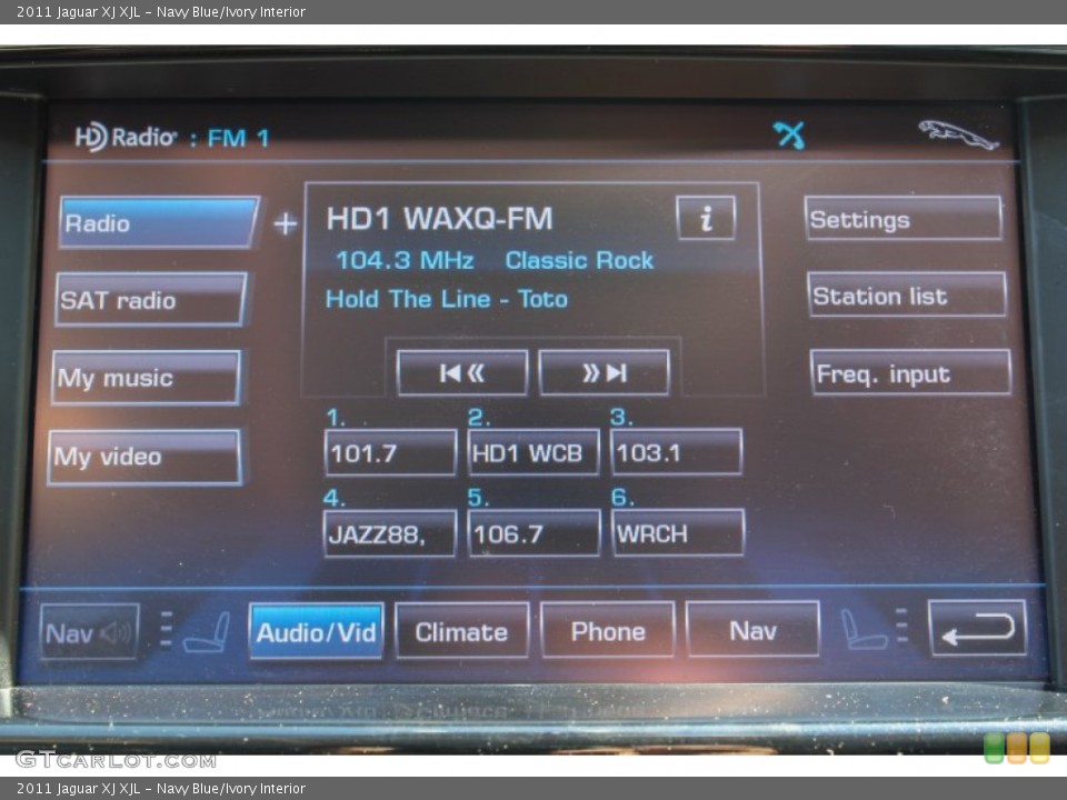 Navy Blue/Ivory Interior Controls for the 2011 Jaguar XJ XJL #81914497
