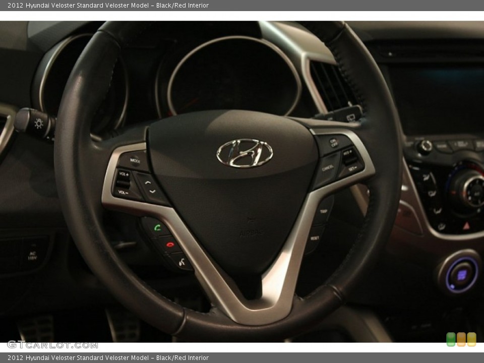 Black/Red Interior Steering Wheel for the 2012 Hyundai Veloster  #81918910