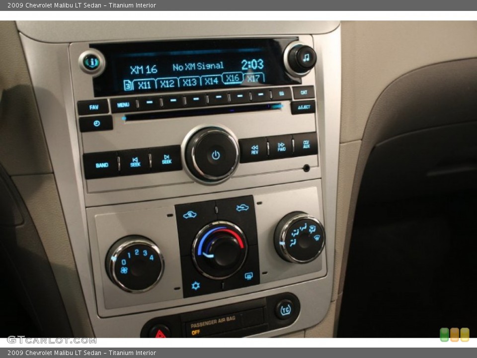 Titanium Interior Controls for the 2009 Chevrolet Malibu LT Sedan #81919984
