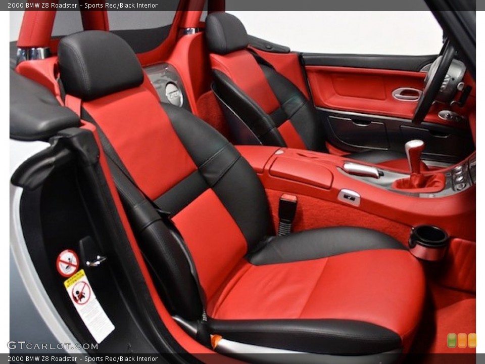 Sports Red/Black Interior Front Seat for the 2000 BMW Z8 Roadster #81921372