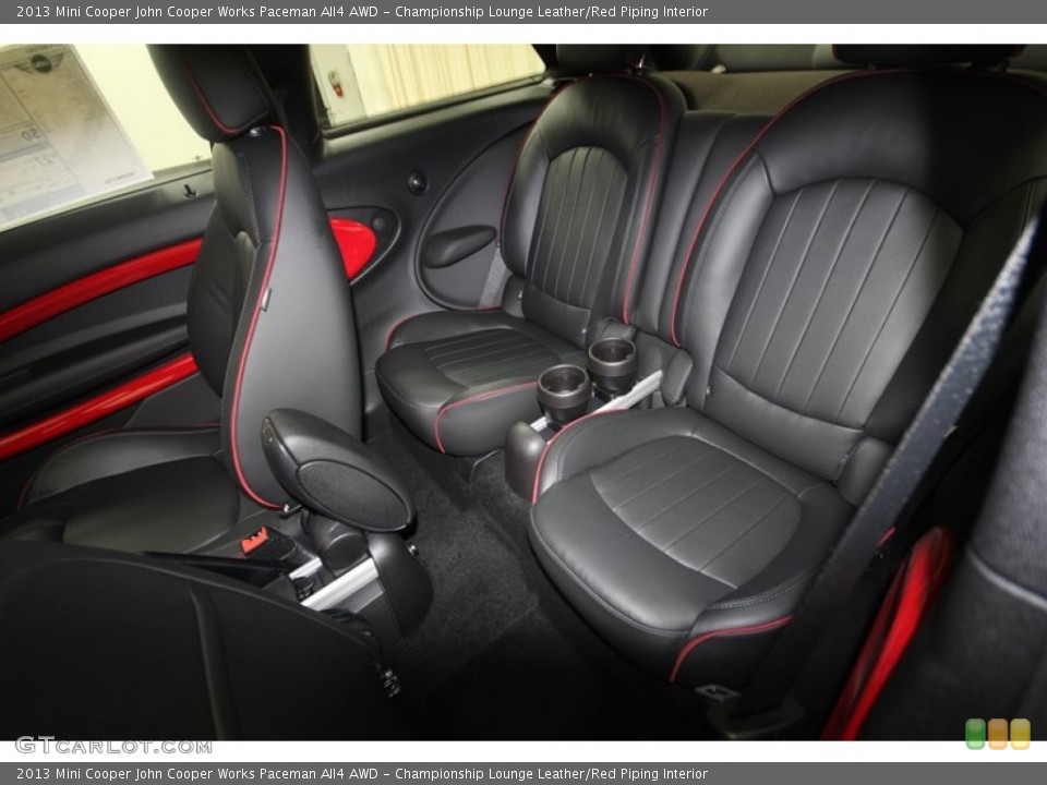 Championship Lounge Leather/Red Piping Interior Rear Seat for the 2013 Mini Cooper John Cooper Works Paceman All4 AWD #81934180