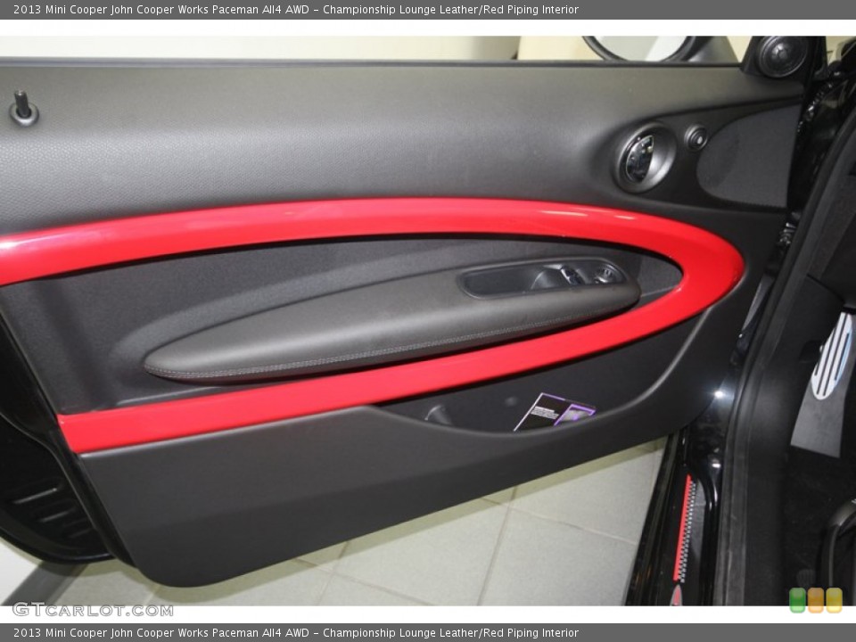 Championship Lounge Leather/Red Piping Interior Door Panel for the 2013 Mini Cooper John Cooper Works Paceman All4 AWD #81934199