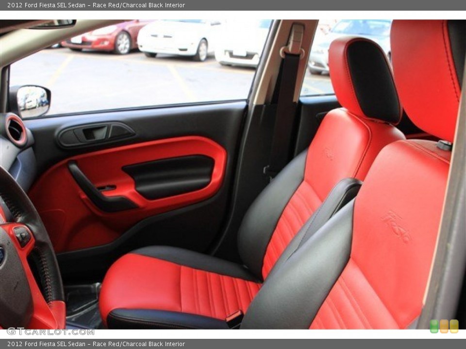 Race Red/Charcoal Black Interior Front Seat for the 2012 Ford Fiesta SEL Sedan #81946407