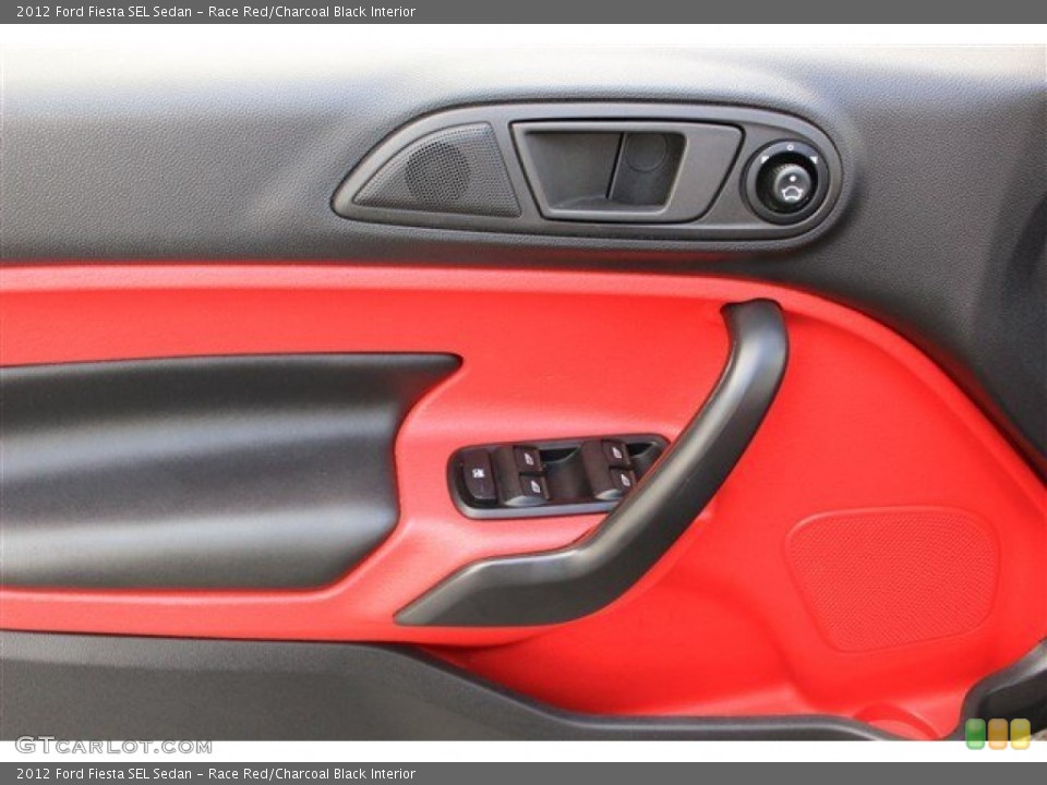 Race Red/Charcoal Black Interior Door Panel for the 2012 Ford Fiesta SEL Sedan #81946450
