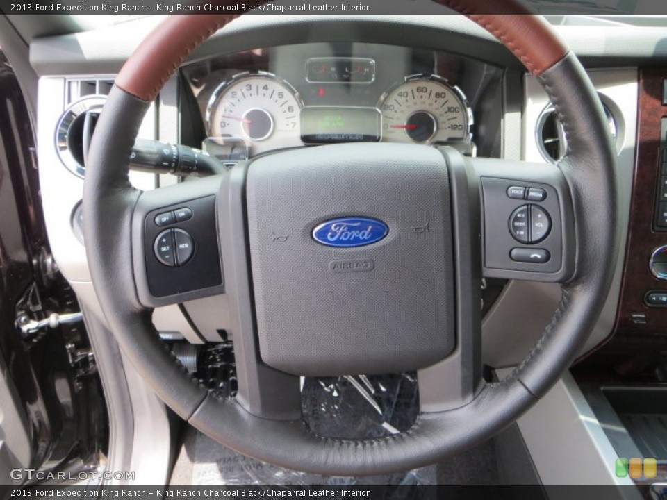 King Ranch Charcoal Black/Chaparral Leather Interior Steering Wheel for the 2013 Ford Expedition King Ranch #81959583
