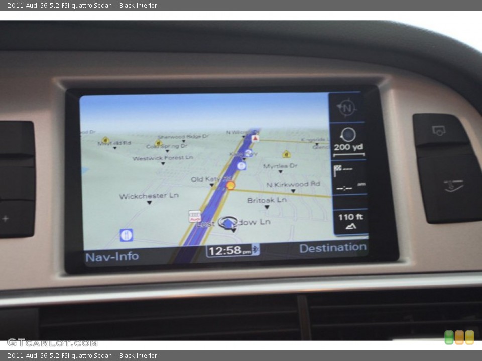 Black Interior Navigation for the 2011 Audi S6 5.2 FSI quattro Sedan #81973603