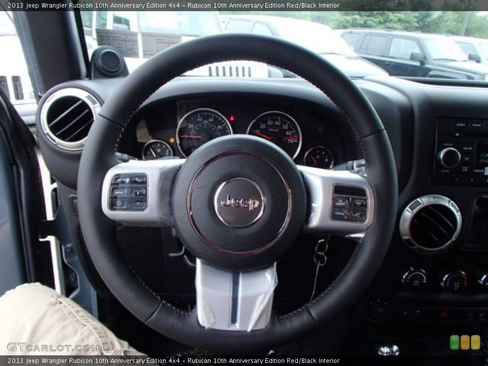 Rubicon 10th Anniversary Edition Red/Black Interior Steering Wheel for the 2013 Jeep Wrangler Rubicon 10th Anniversary Edition 4x4 #81992534