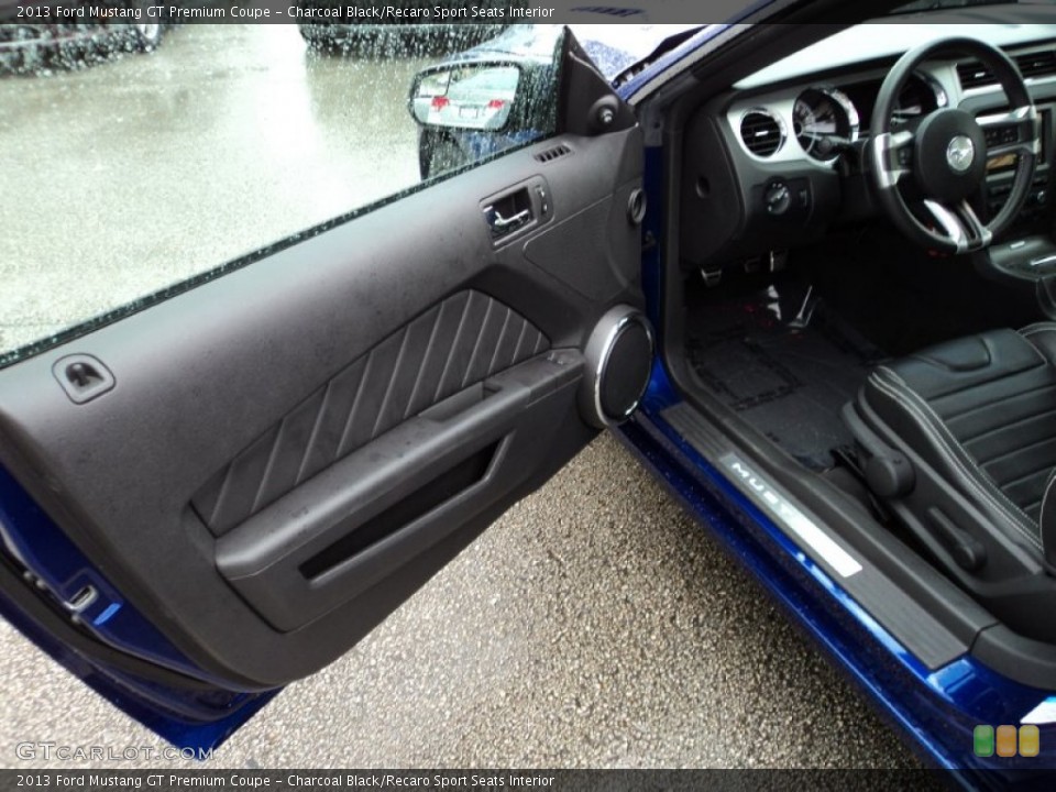 Charcoal Black/Recaro Sport Seats Interior Door Panel for the 2013 Ford Mustang GT Premium Coupe #82011995