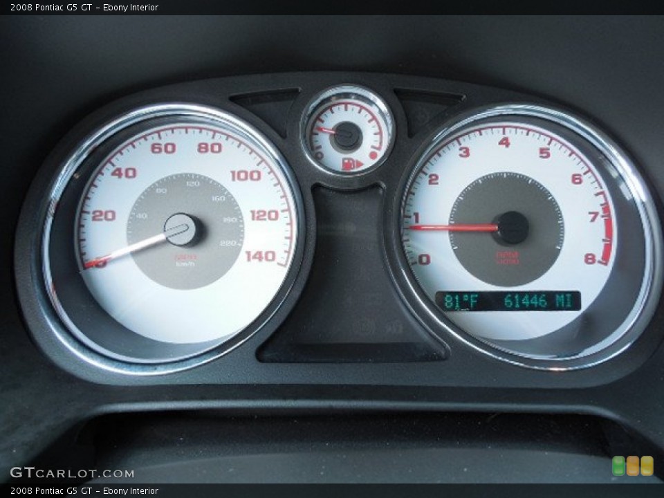 Ebony Interior Gauges for the 2008 Pontiac G5 GT #82023527