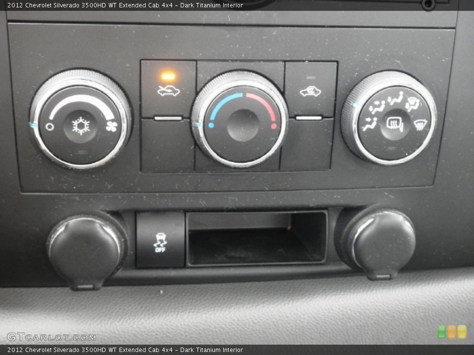 Dark Titanium Interior Controls for the 2012 Chevrolet Silverado 3500HD WT Extended Cab 4x4 #82031447