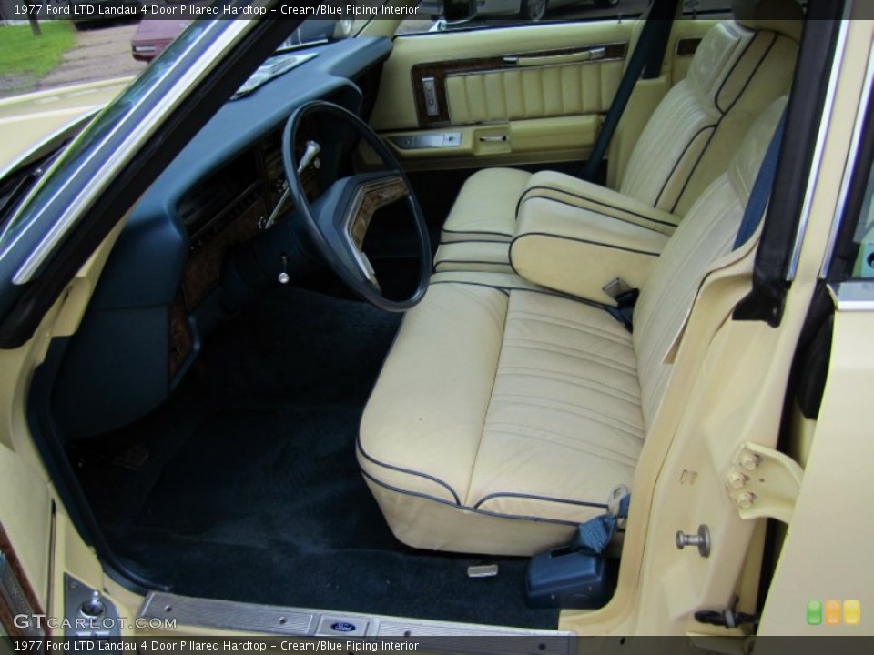 Cream/Blue Piping Interior Photo for the 1977 Ford LTD Landau 4 Door Pillared Hardtop #82045311