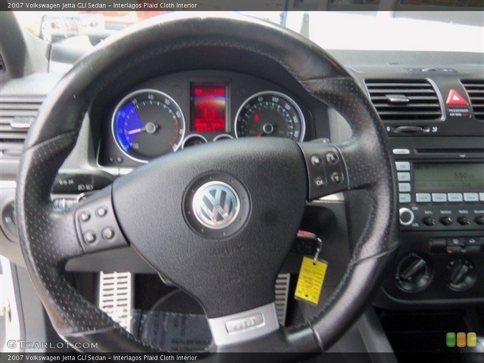 Interlagos Plaid Cloth Interior Steering Wheel for the 2007 Volkswagen Jetta GLI Sedan #82048695