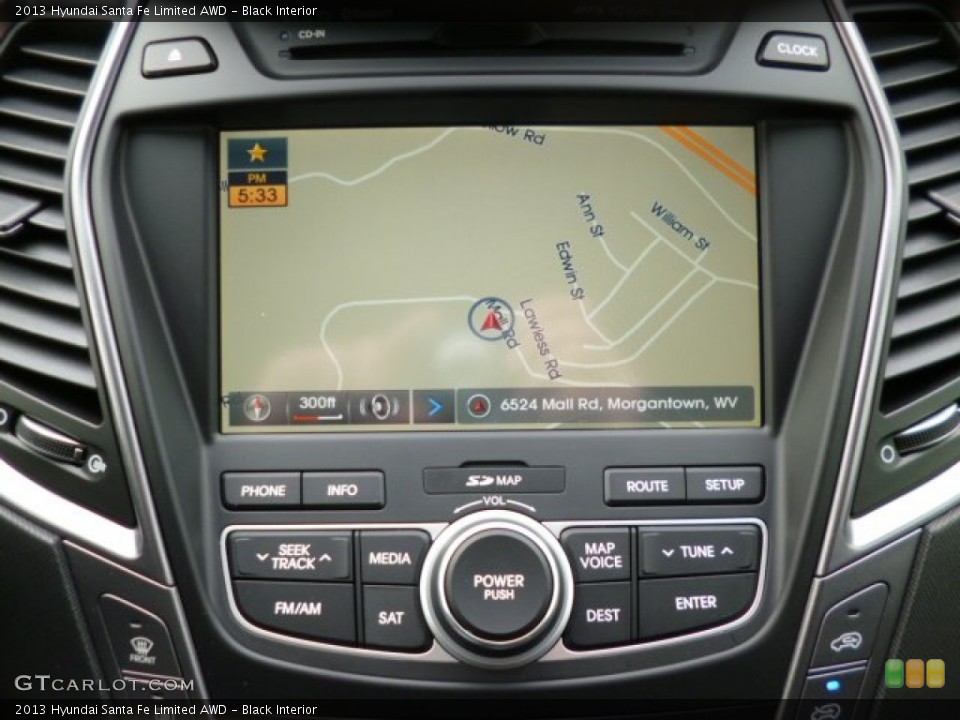 Black Interior Navigation for the 2013 Hyundai Santa Fe Limited AWD #82057681