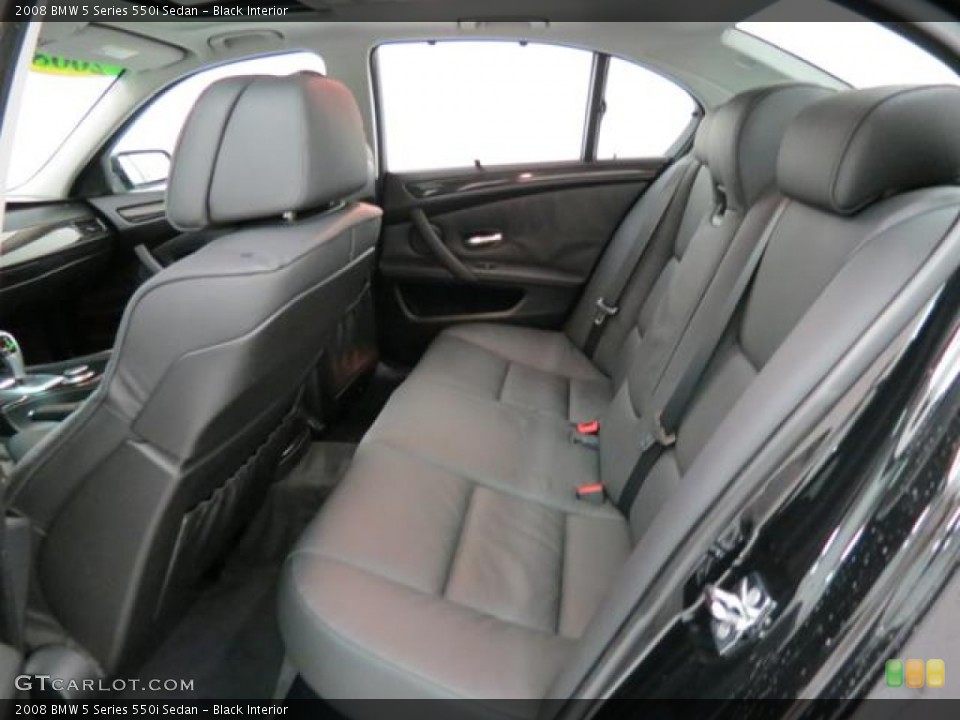 Black Interior Rear Seat for the 2008 BMW 5 Series 550i Sedan #82070192