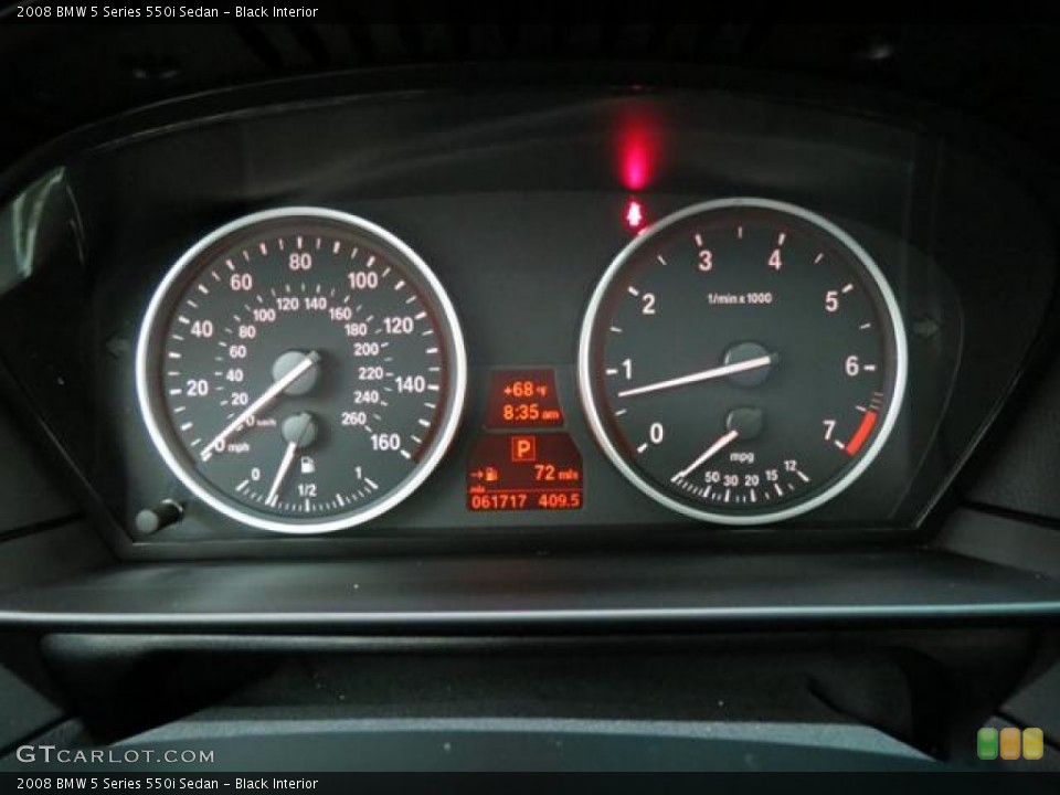 Black Interior Gauges for the 2008 BMW 5 Series 550i Sedan #82070381