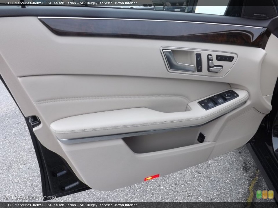 Silk Beige/Espresso Brown Interior Door Panel for the 2014 Mercedes-Benz E 350 4Matic Sedan #82070594