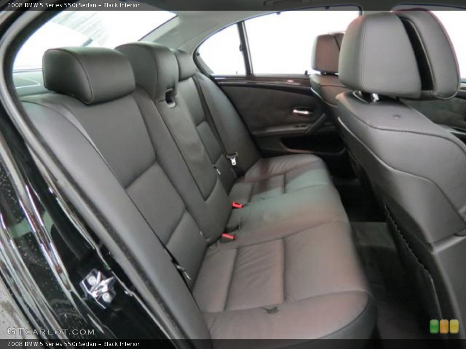 Black Interior Rear Seat for the 2008 BMW 5 Series 550i Sedan #82070708