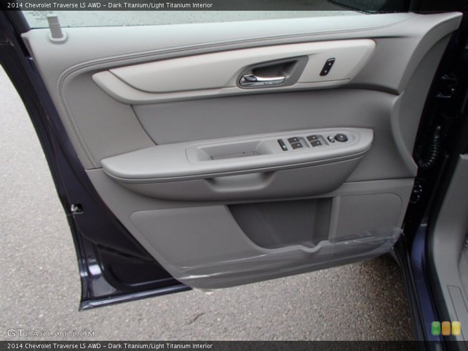 Dark Titanium/Light Titanium Interior Door Panel for the 2014 Chevrolet Traverse LS AWD #82076888