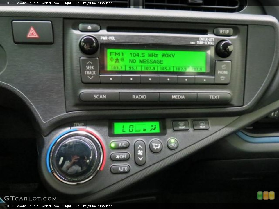 Light Blue Gray/Black Interior Controls for the 2013 Toyota Prius c Hybrid Two #82076974
