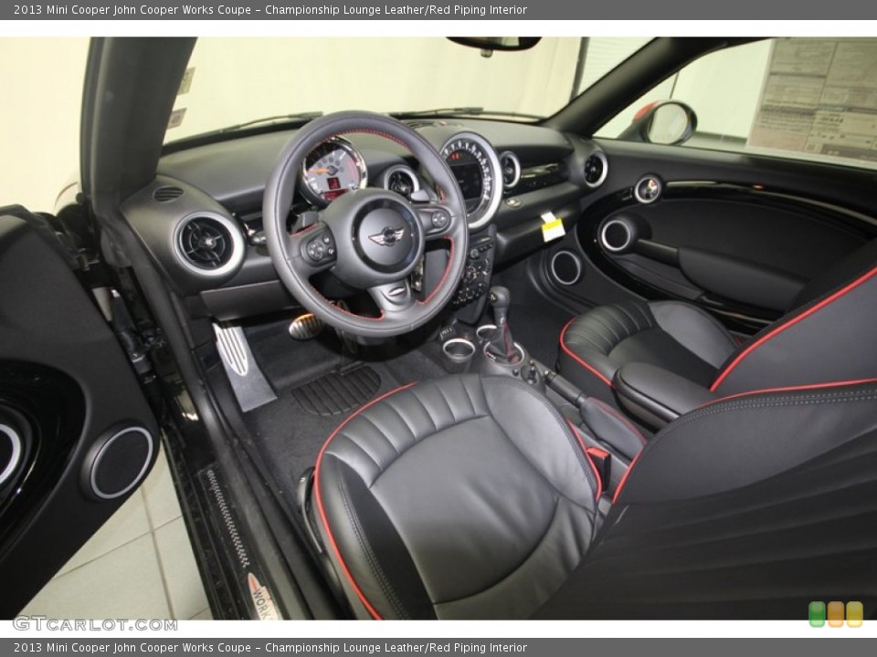 Championship Lounge Leather/Red Piping Interior Prime Interior for the 2013 Mini Cooper John Cooper Works Coupe #82077692