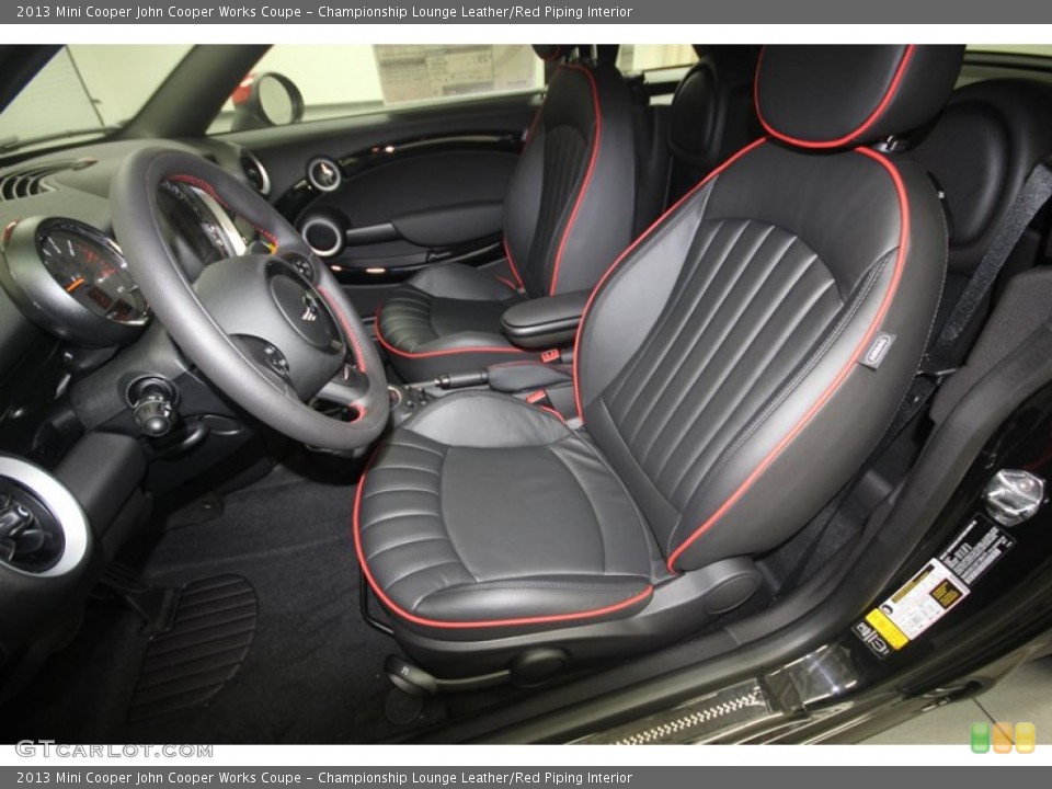 Championship Lounge Leather/Red Piping Interior Front Seat for the 2013 Mini Cooper John Cooper Works Coupe #82077827