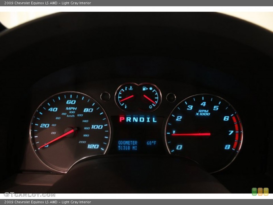 Light Gray Interior Gauges for the 2009 Chevrolet Equinox LS AWD #82089596