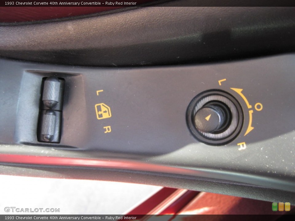 Ruby Red Interior Controls for the 1993 Chevrolet Corvette 40th Anniversary Convertible #82117899