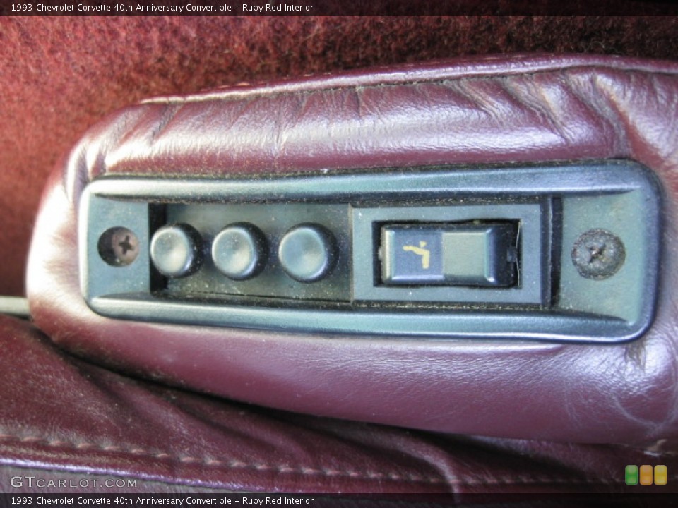 Ruby Red Interior Controls for the 1993 Chevrolet Corvette 40th Anniversary Convertible #82117932