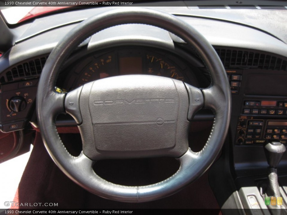 Ruby Red Interior Steering Wheel For The 1993 Chevrolet