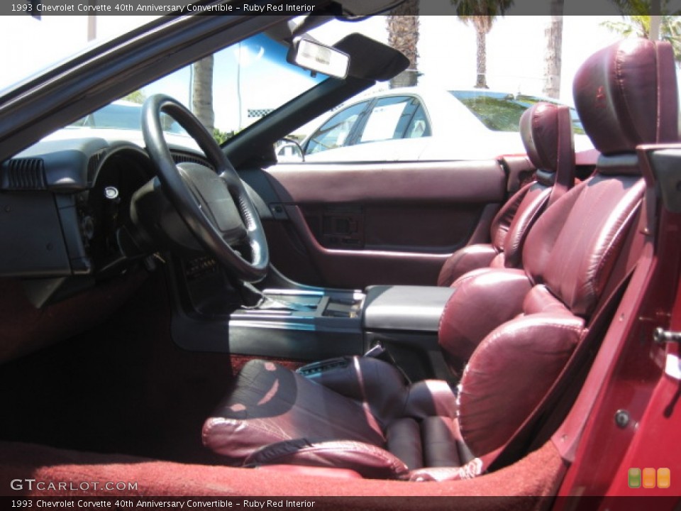 Ruby Red Interior Photo for the 1993 Chevrolet Corvette 40th Anniversary Convertible #82118125