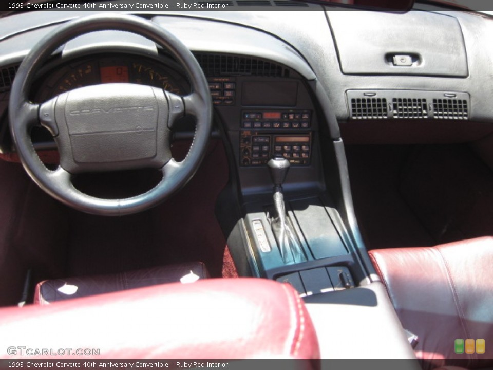 Ruby Red Interior Dashboard for the 1993 Chevrolet Corvette 40th Anniversary Convertible #82118150