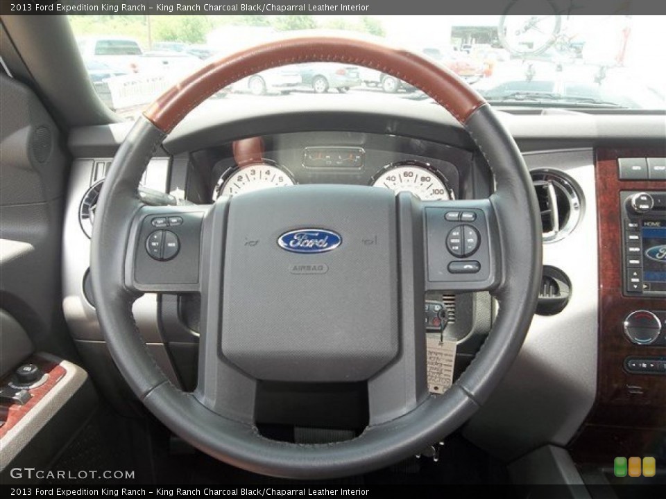 King Ranch Charcoal Black/Chaparral Leather Interior Steering Wheel for the 2013 Ford Expedition King Ranch #82134136
