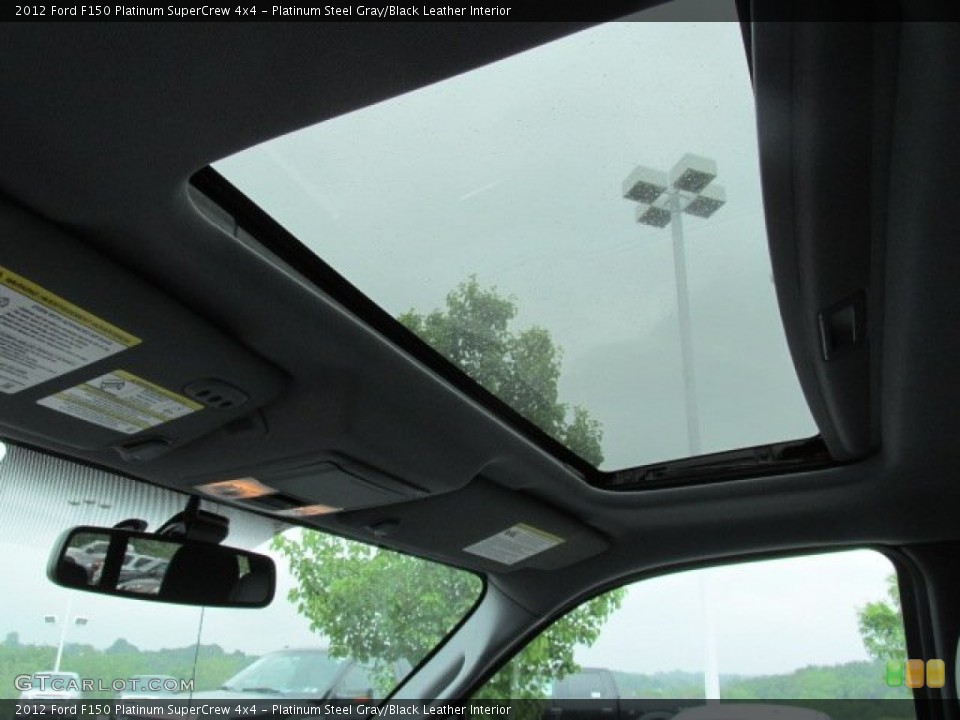 Platinum Steel Gray/Black Leather Interior Sunroof for the 2012 Ford F150 Platinum SuperCrew 4x4 #82144575