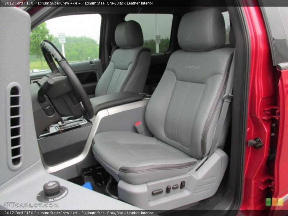 Platinum Steel Gray/Black Leather 2012 Ford F150 Interiors