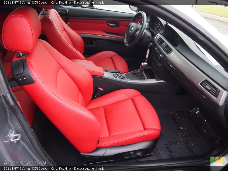 Coral Red/Black Dakota Leather Interior Front Seat for the 2011 BMW 3 Series 335i Coupe #82149106