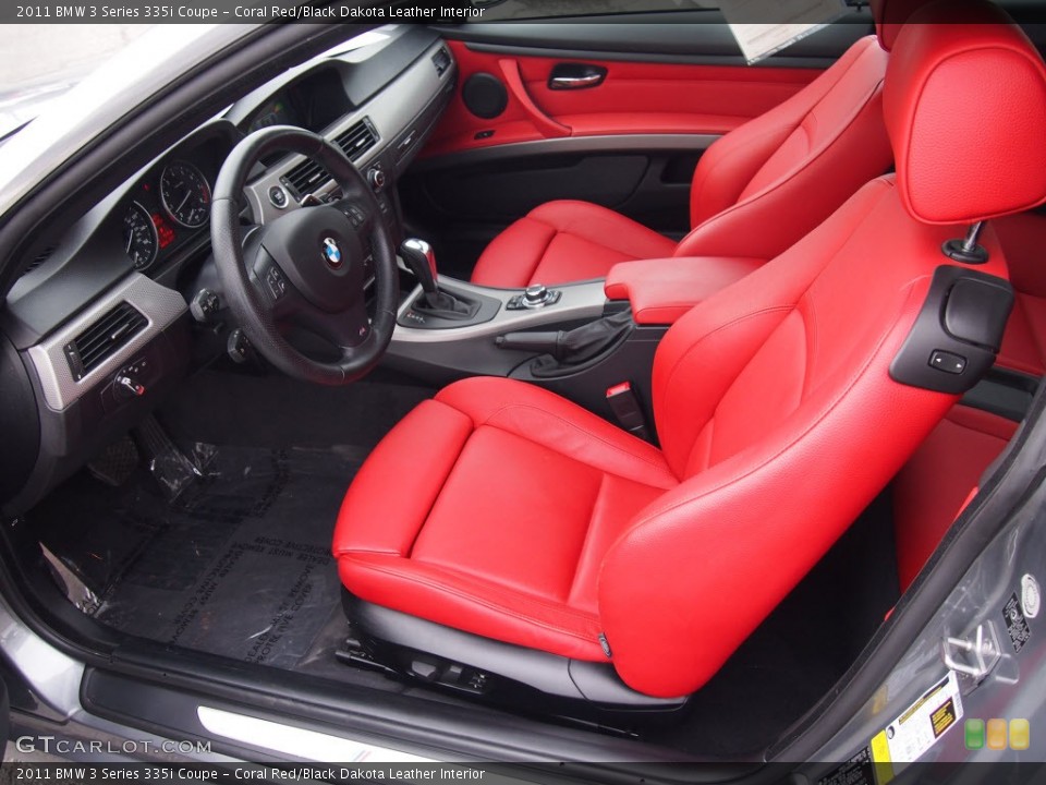 Coral Red/Black Dakota Leather Interior Prime Interior for the 2011 BMW 3 Series 335i Coupe #82149295