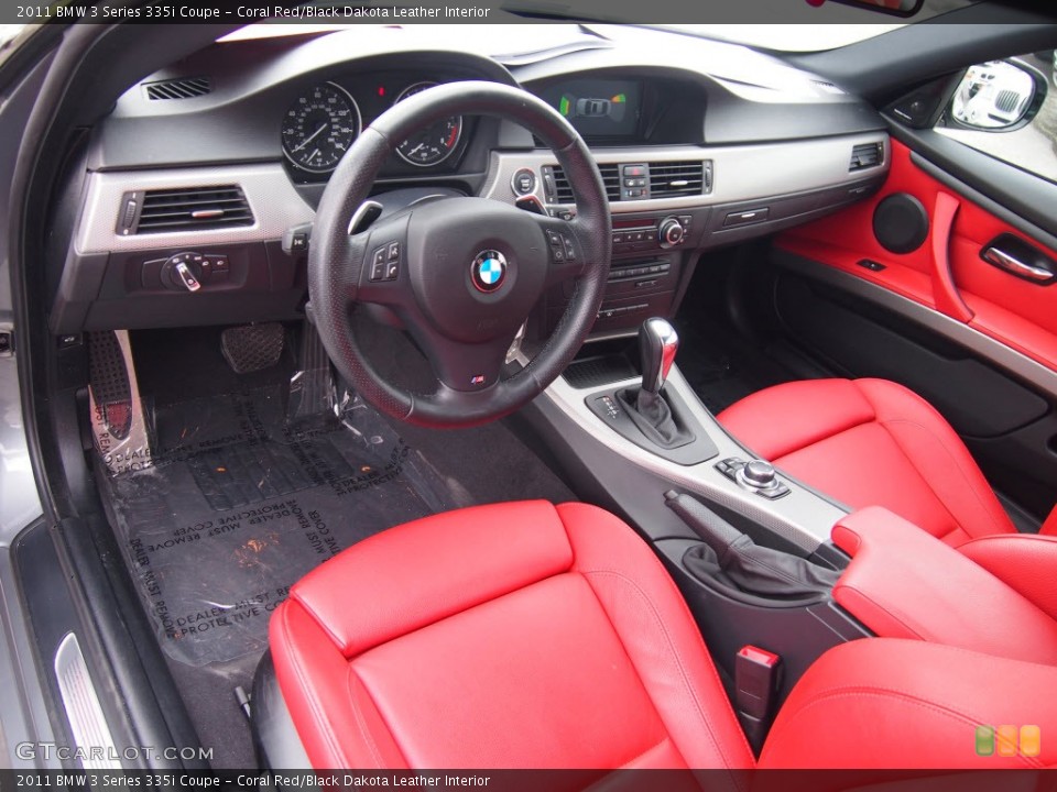 Coral Red/Black Dakota Leather Interior Prime Interior for the 2011 BMW 3 Series 335i Coupe #82149316