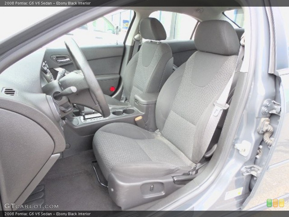 Ebony Black Interior Front Seat for the 2008 Pontiac G6 V6 Sedan #82157041