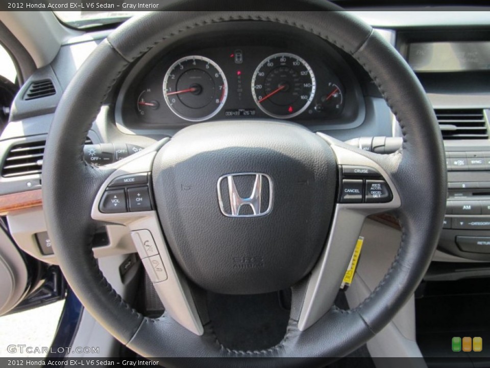 Gray Interior Steering Wheel for the 2012 Honda Accord EX-L V6 Sedan #82157266