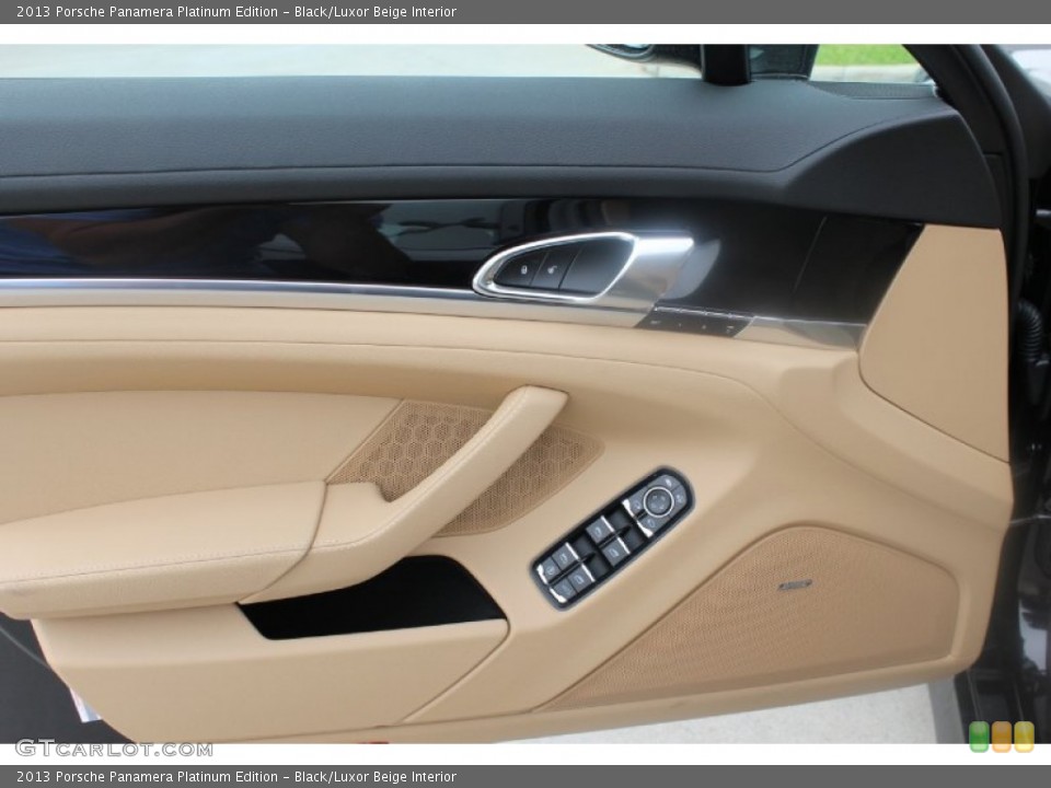 Black/Luxor Beige Interior Door Panel for the 2013 Porsche Panamera Platinum Edition #82164712